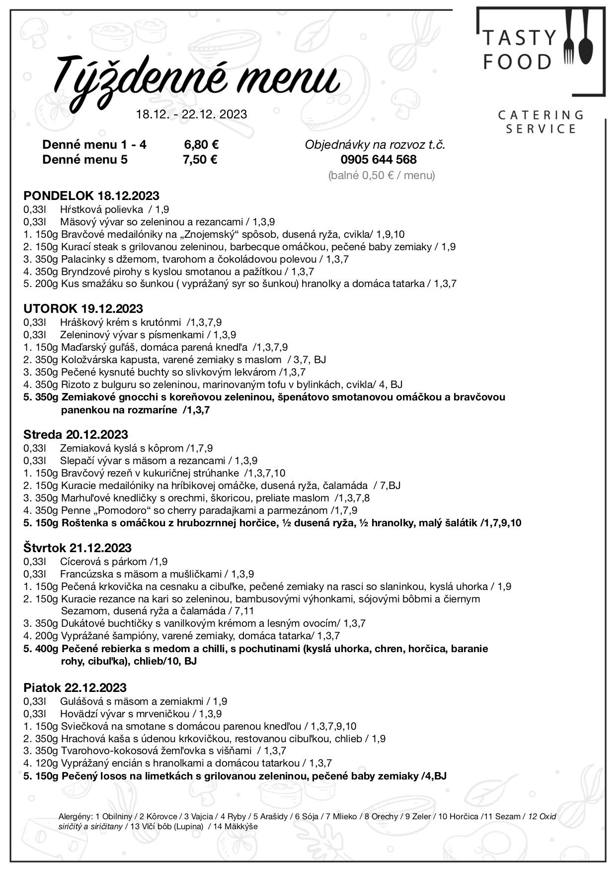 Denné menu - TastyFood